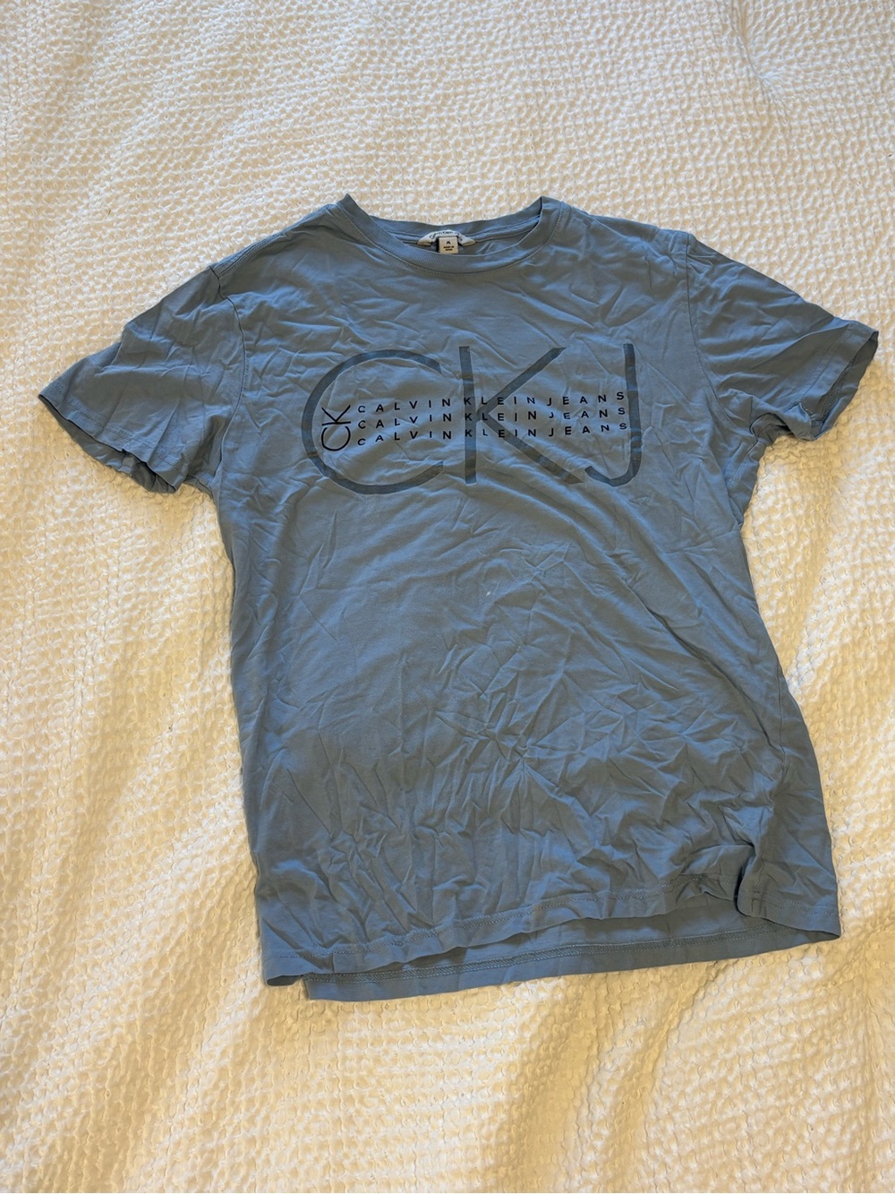 Calvin Klein Light Blue CKJ Logo Short Sleeve Tee